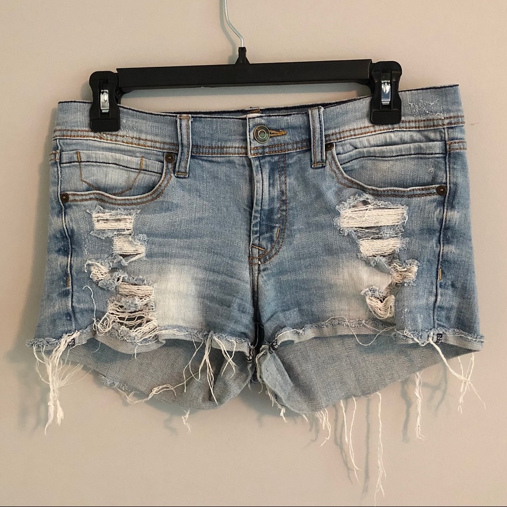 Distressed Denim Shorts